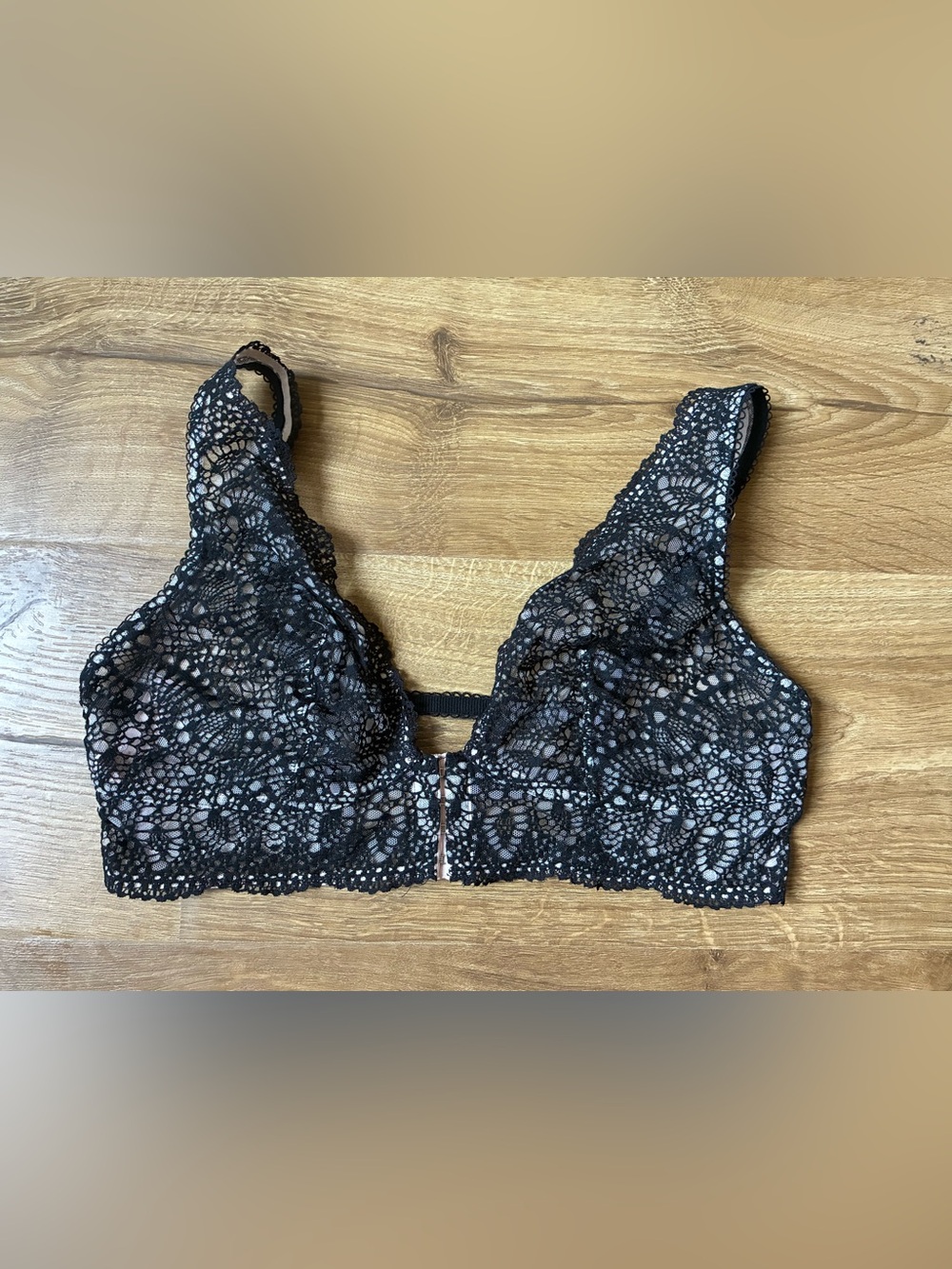Victoria's Secret Black Lace Bralette with Front Hook